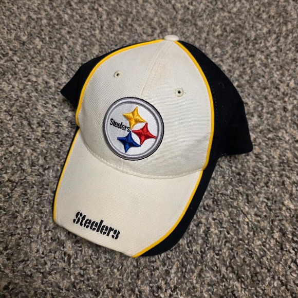 NFL Other - Pittsburgh Steelers NFL Hat Adjustable Baseball Cap Black White Yellow Vintage